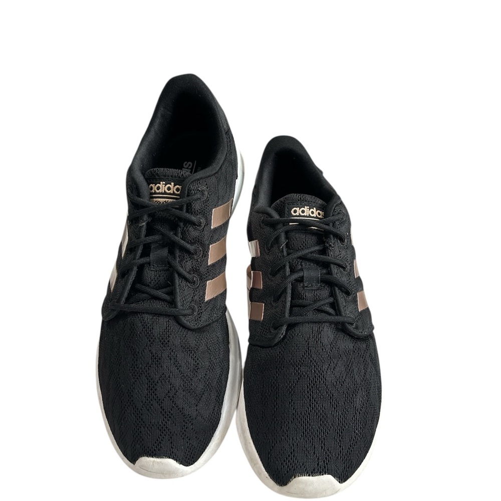 Adidas Womens Cloudfoam QT Racer Running Shoes Black AC8247 Mesh Lace Up SIZE 7
